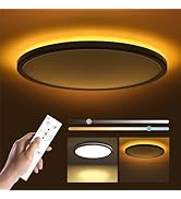 Matane 12in LED Flush Mount Ceiling Light Fixture with Remote Control, Nightlight 2000K Warm, 300...