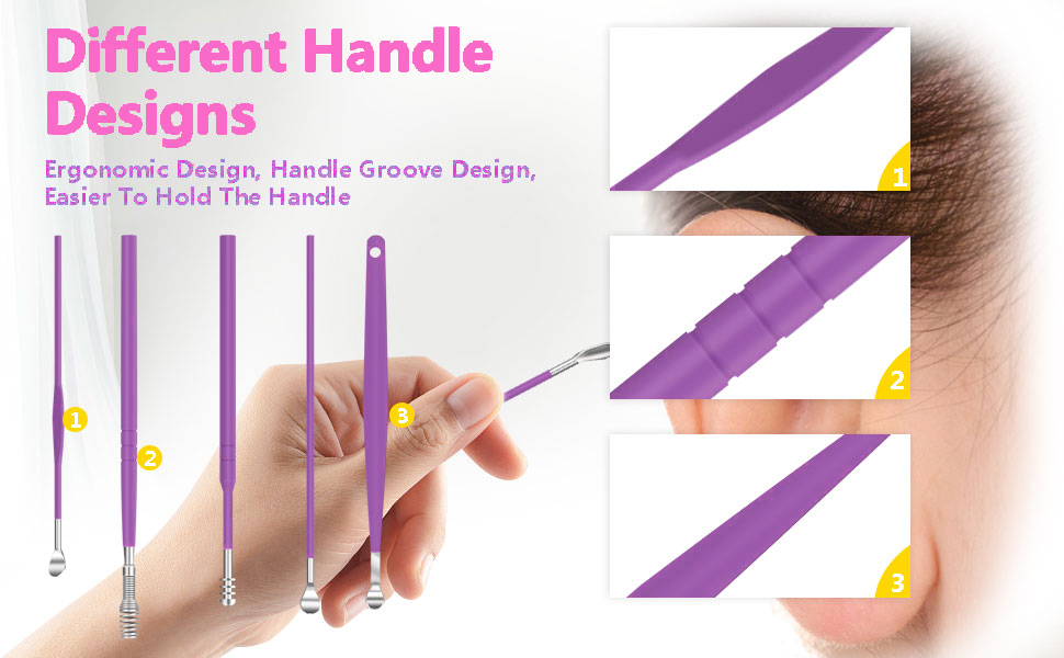  Ear Cleaner Earwax Removal Tools with PU Leather Case 6 pcs