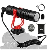 Moukey MCM-1 Camera Microphone, Video Mic with Shock Mount and Windshield, Professional Vlogging ...