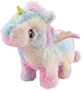 Walking Unicorn Toys, 8 Inches Unicorn Stuffed Animal with Light, Simulated Sound Tail Wagging He...