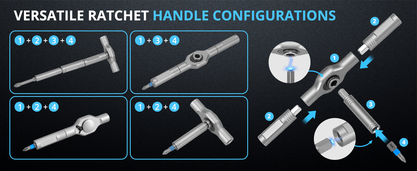 24 in 1 magnetic ratchet screwdriver set