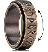 King Will 316L Stainless Steel Spinner Wedding Band for Men Women-8mm Width Fidget Spinner Ring i...