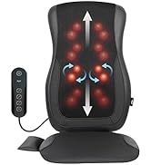Mynt Black Acupressure Massage Chair Pad with 4 Deep Kneading Nodes, Shiatsu Back Massager for Ch...