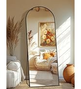 Arched Full Length Mirror, Black Standing, 70
