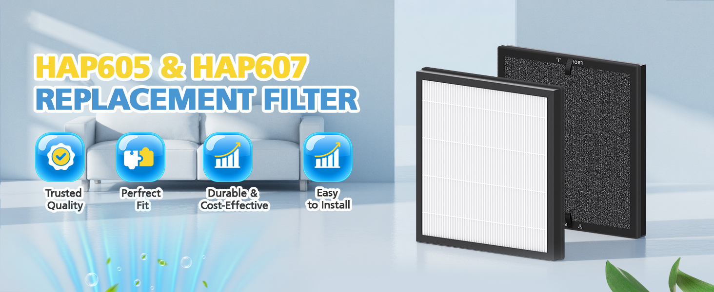 Air Purifier Replacement Filter for XenonLab HAP605 HAP607