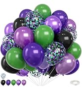 Green Purple Black Balloons,12 Inch Truck Metallic Purple Pearl Purple Dark Green Black Confetti ...