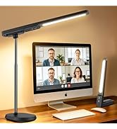 YULINKCO LED Desk Lamp, 3 Color Modes &amp; Dimmable Brightness, Rechargeable Battery-Powered Reading...