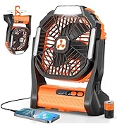 Portable Rechargeable Fan, 20000mAh Cordless Battery Powered Camping Fans with SOS &amp; LED Lantern,...