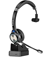 TruVoice BT55 USB Wireless Headset with HD Audio and Noise Canceling Microphone - Charging Base w...