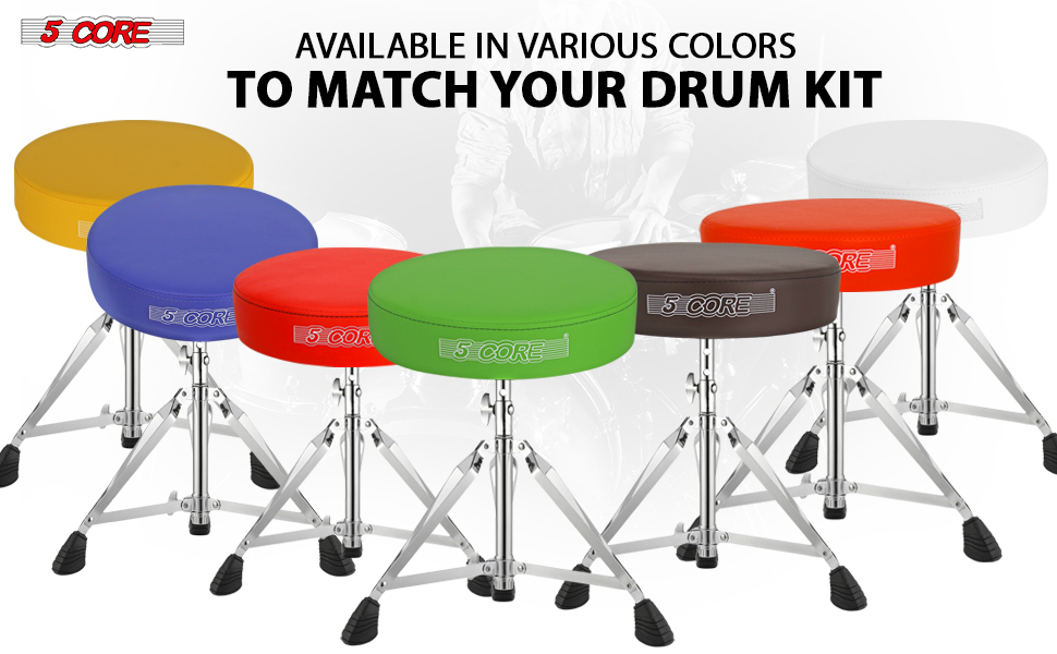 Black Drum Chair,Height Adjustable Heavy Duty Upgraded Drum Stool