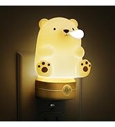 L LOHAS LED Night Light for Kids, 3D Cute Bear Night Light Plug in, Dusk to Dawn Nursery Night Li...