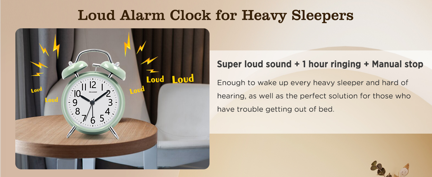 Retro Alarm Clock Battery Powered