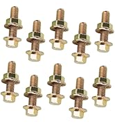Arwrilt 10 PCS Exhaust Manifold Bolts Kit, M8 Carbon Steel Non-Slip Hex Flange Nut Screws, Exhaus...