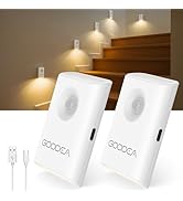 GOODEA Stair Lights Indoor, Rechargeable Motion Sensor Night Light, Wireless, Magnetic &amp; Dimmable...