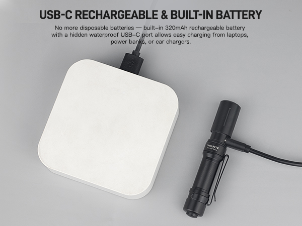 usb c rechargeable mini flashlight