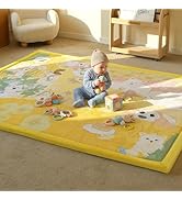 PaPaMat 1.5" Thick Educational Baby Floor Play Mat 59x79, Flannel Padded Memory Foam Kids Mat, No...