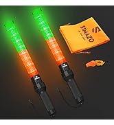 2 Pieces 21 Inch Signal Traffic Wand with 3 Flashing Modes &amp; 8 Led Lights, Traffic Safety Baton w...