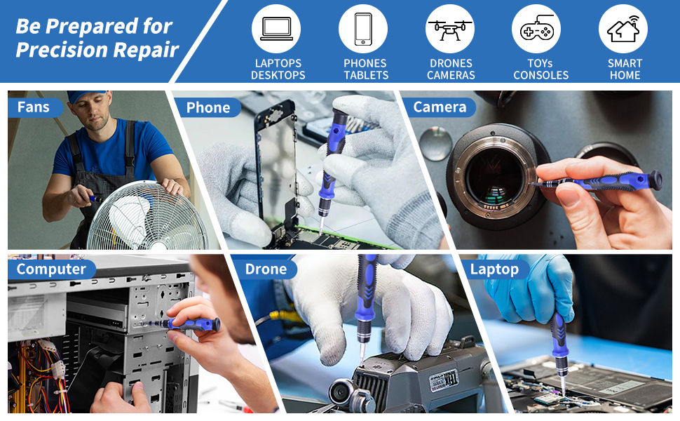 precision screwdriver set for laptop drones phones consoles 