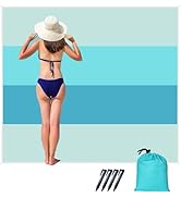 LOTTAFUN 6.5ft Sand Proof Water Resistant Beach Blanket - Lightweight Mat for Outdoor Picnic Camping