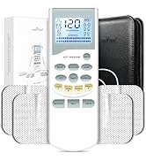Easy@Home Rechargeable TENS Unit Professional Grade Electronic Pulse Massager - Backlit LCD Displ...