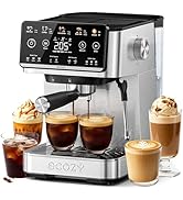 ecozy 4-in-1 Espresso Machine and Coffee Maker Combo with Milk Frother, Cold Brew &amp; Over Ice, Int...