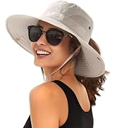 FURTALK Womens Sun Hat with Ponytail Hole Beach Hiking Summer Wide Brim UPF 80+ Outdoor Protectio...