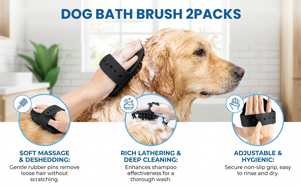 Dog bath brush 2packs