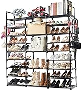 Mavivegue 9 Tiers Metal Shoe Rack Organizer, 50-55 Pairs Large Tall Shoe Storage,Shoe Holder,Shoe...