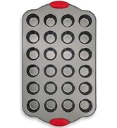 Boxiki Kitchen 24 Cup Mini Muffin Pan with Silicone Handles | Professional Non-Stick Cupcake Pan ...