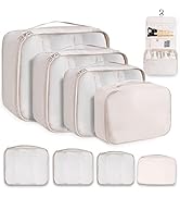 OrgaWise 8 Set Packing Cubes Travel Luggage Compression Pouches Waterproof Organizers - 3 Travel ...