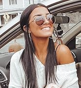 SUNGAIT Women's Lightweight Oversized Aviator Sunglasses - Mirrored Polarized Lens