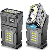 VOHIVI 2Pack Clip On Flashlight - High Lumens Hat Clip Flashlights with Magnetic Base,USB-C Charg...