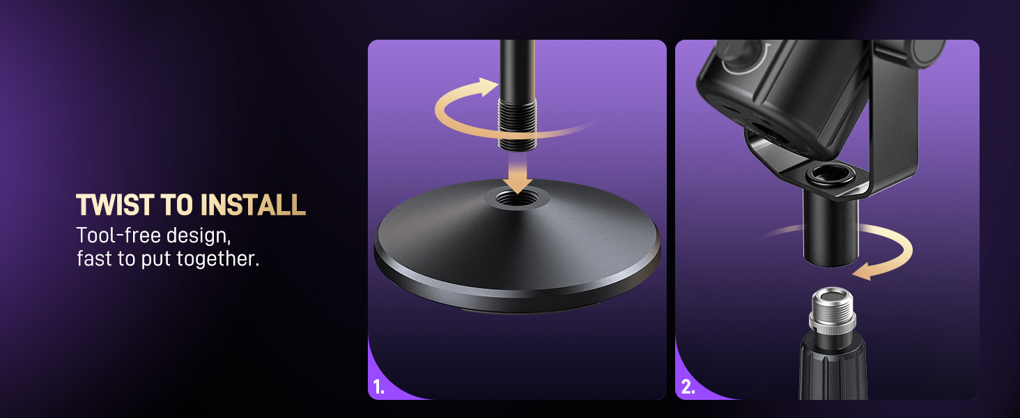 microphone stand with easy-setup