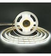 TUNICHX COB LED Strip Lights DC 12V LED Strip Flexible Super Bright LED Strips,16.4ft 6500K White...