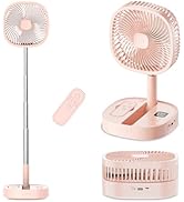 Dhenrio Portable Oscillating Pedestal Fan with Romote, 4 Speed 120° Telescopic Rotation Foldable ...