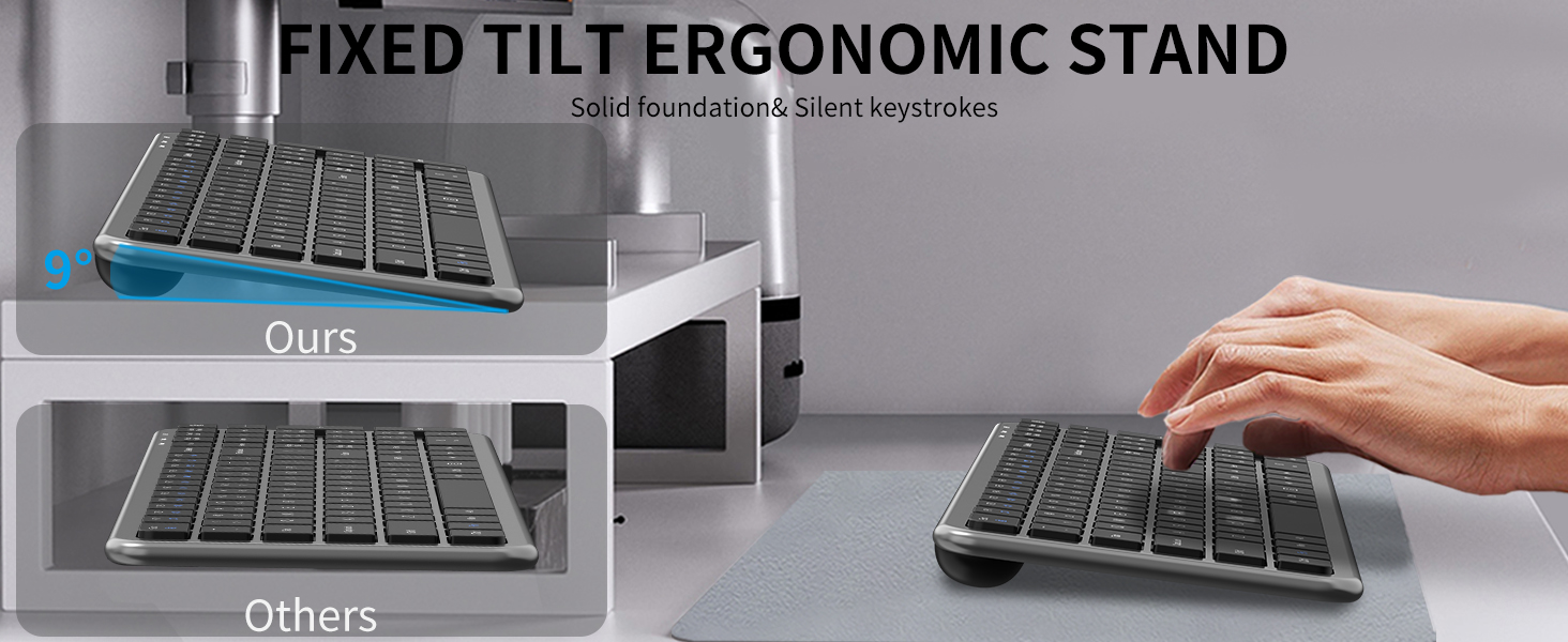 Silent wireless keyboard and mouse