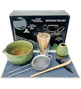AIYICIII Matcha Whisk Set (7pcs) - Matcha Set with Whisk, Pouring Spout Bowl, Whisk Holder, Match...