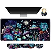 AIMSA Large Gaming Mouse Pad Set, Keyboard Wrist Rest Support+ Extended Mousepad+ Mouse Wrist Cus...