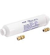 EZ-FLO 10 Inch Line Water Filter, Brass 1/4 Inch MIP x 7/16 Inch Compression Adapters, 1500 Gallo...