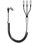 Multi Charging Cable[MFi Certified], 5 in 1 Coiled iPhone Charger Cable, Multiple USB Fast Chargi...