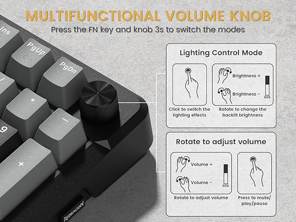 keyboard with volume knob