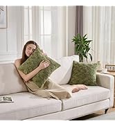 HKMR Faux Fur Fluffy Pillow Cases,Set of 2 Decorative Throw Pillow Cover,Ultra Soft Furry Pillow ...