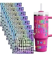 AIERSA Vinyl Letter Stickers for Stanley Cup Waterproof, 8Pcs Alphabet Name Stickers Decals for P...