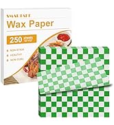 SMARTAKE 12 x 12 Inches Wax Paper, 250 Pcs Non-Stick Hamburger Patty Paper, Square Sandwich Separ...