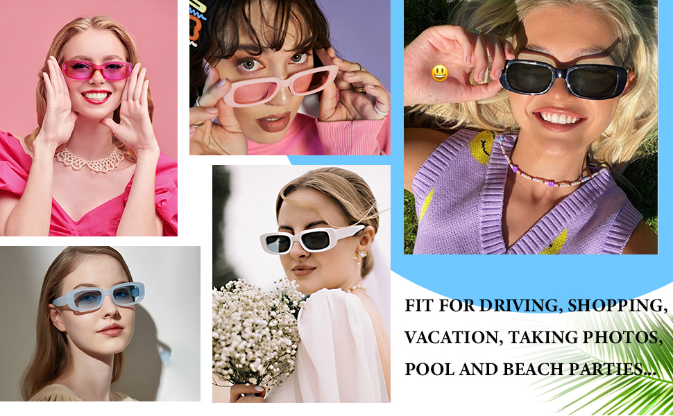 black rectangle sunglasses pack