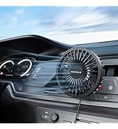 TriPole Car Fan USB Powered - Powerful 3 Speed, Portable Cooling Clip Fan for Car Vent, Quiet Bru...