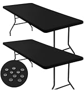 homing 2 Pack 6 Foot Rectangle Elastic Fitted Tablecloth, Waterproof Fabric Table Cover, Washable...
