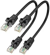 ApoJodly Cat6 Ethernet Cable 1FT 2-Pack, Short Patch Cable 1 Foot Cord (Cat 6 Cable, Internet RJ4...