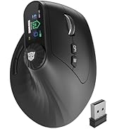 Transformers Vertical Ergonomic Mouse with LED Screen &amp; Knob Control, Rechargeable Vertical Mouse...