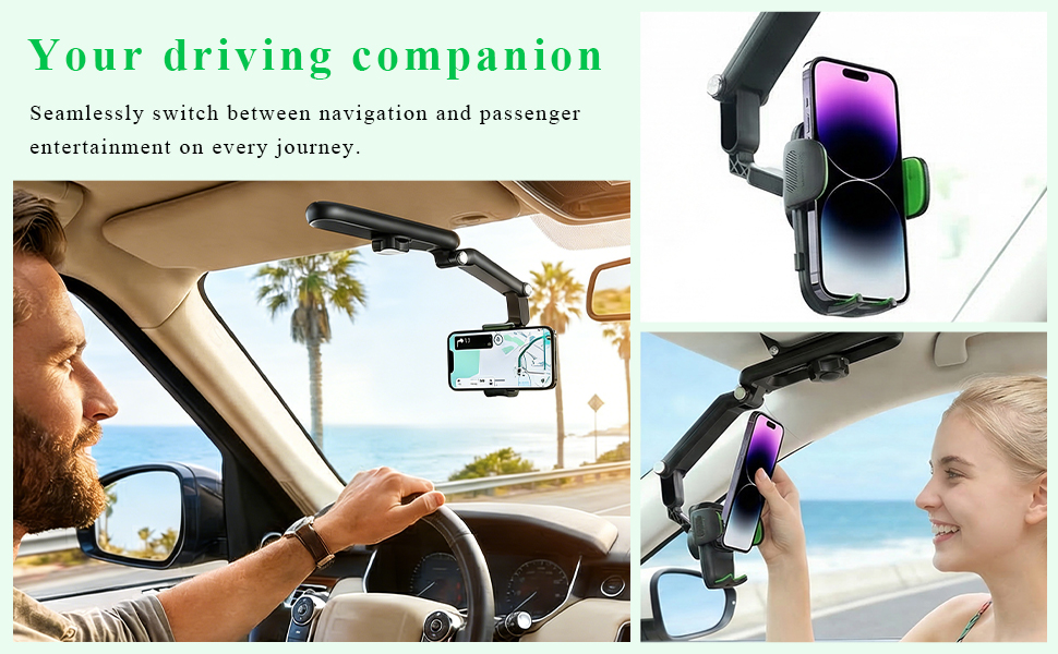 Even when the car phone mount is secured in place, it can still be rotated in any direction.